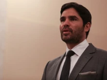 Actor Eduardo Verastegui presents the film "Little Boy" at the Vatican Film Library on April 14, 2016.